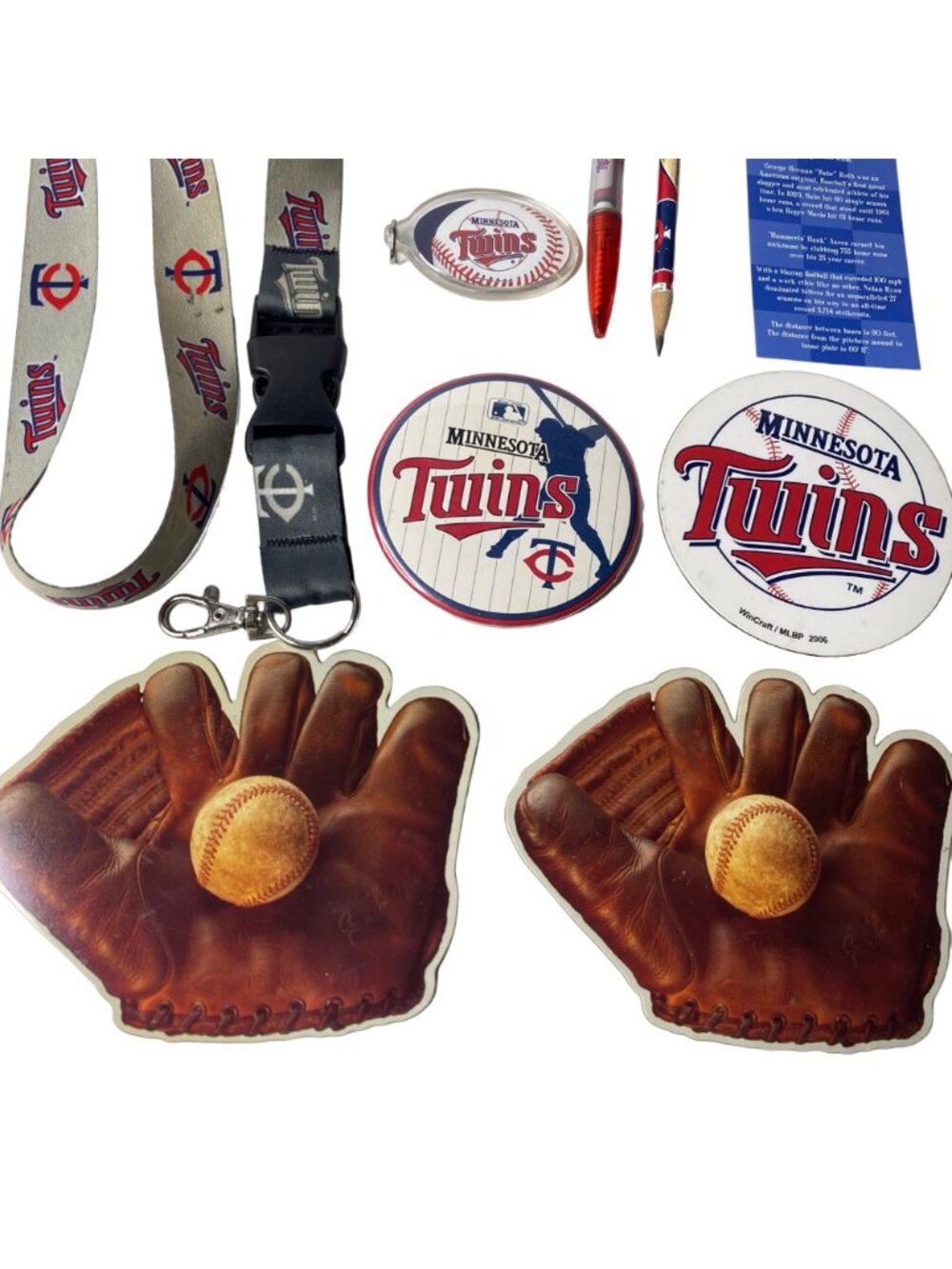 Minnesota Twins TC Baseball Lot Pinback Lanyard Key Chain Magnet Pen Pencil MN - Picture 3 of 6